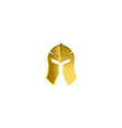 creative abstract golden warrior helmet logo vector image
