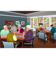 elderly people playing cards vector image vector image