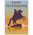 saint petersburg vintage poster vector image vector image