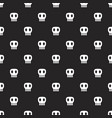seamless dark pattern with skulls black background vector image