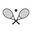two crossed tennis rackets vector image
