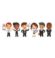 cartoon business men and women vector image vector image