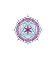 flower life symbol sacred geometry purple logo vector image vector image