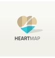 heart shaped map logo city vector image vector image