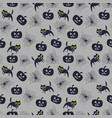 seamless pattern for halloween with cat vector image vector image