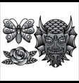 set traditional flash tattoo vector image vector image