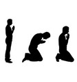 silhouettes of men praying vector image vector image