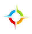 social compass wheel symbol logo design vector image vector image