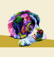 colorful saint bernard dog on pop art style vector image vector image