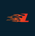 letter l flame logo speed design concept vector image vector image