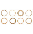 round rope borders set circle vintage frames vector image