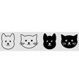 cat and dog head icons set vector image