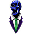 colored draw of human skull vector image vector image