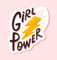 girl power lettering composition flat vector image