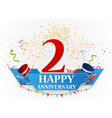 happy anniversary celebration with fireworks vector image