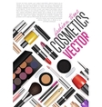 makeup cosmetics tools fashion background vector image