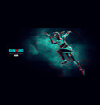 abstract silhouette of a running athlete on black vector image