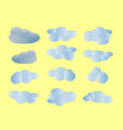 cartoon clouds set on blue sky background vector image