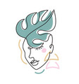face of an abstract woman with a leaf vector image vector image