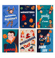 flat halloween cards collection vector image