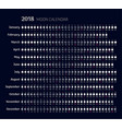 lunar calendar 2018 year in flat style vector image