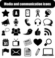 media and communication icons vector image