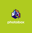 modern professional logo photobox in photography vector image