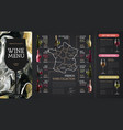 wine menu design with alcohol ink texture vector image