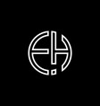 eh monogram logo circle ribbon style outline vector image