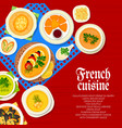 french cuisine restaurant menu cover france meals vector image