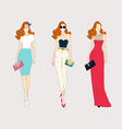 hand drawn fashion girls vector image