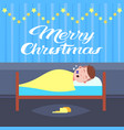 man sleep in bad living room decorated interior vector image