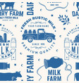 milk farm seamless pattern or background vector image vector image