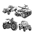 world war 2 military vehicles united states vector image vector image