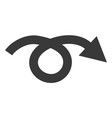 curled arrow rotate or flip over symbol in simple vector image