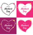 mothers day card lettering set with heart vector image vector image