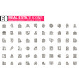 real estate thin line icon set agency vector image