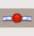 red stamp with ribbon vector image