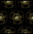 seamless pattern with gold poppy and circles vector image vector image