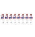anime manga schoolgirl in sailor suit blue skirt vector image