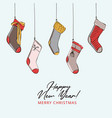 christmas gift stocking hanging advertising merry vector image