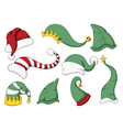 cute collection of santa hat cartoon vector image