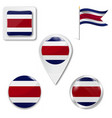 flag costa rica vector image vector image