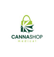 medical cannabis shop logo emblems label design vector image vector image