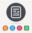 report file icon document page with statistics vector image