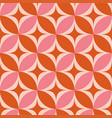 retro star seamless pattern on orange pink circles vector image