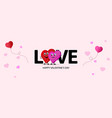 two loving hearts couple valentine couple cute vector image vector image