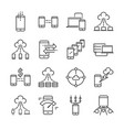 big data and data transfer line icon set vector image