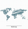 doodle sketch of world map vector image