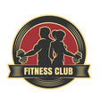 fitness or athletic club emblem drawn vector image vector image